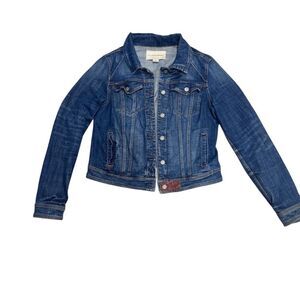 EUC Pilcro Women's Blue Denim Jean Jacket Size L Button-Front